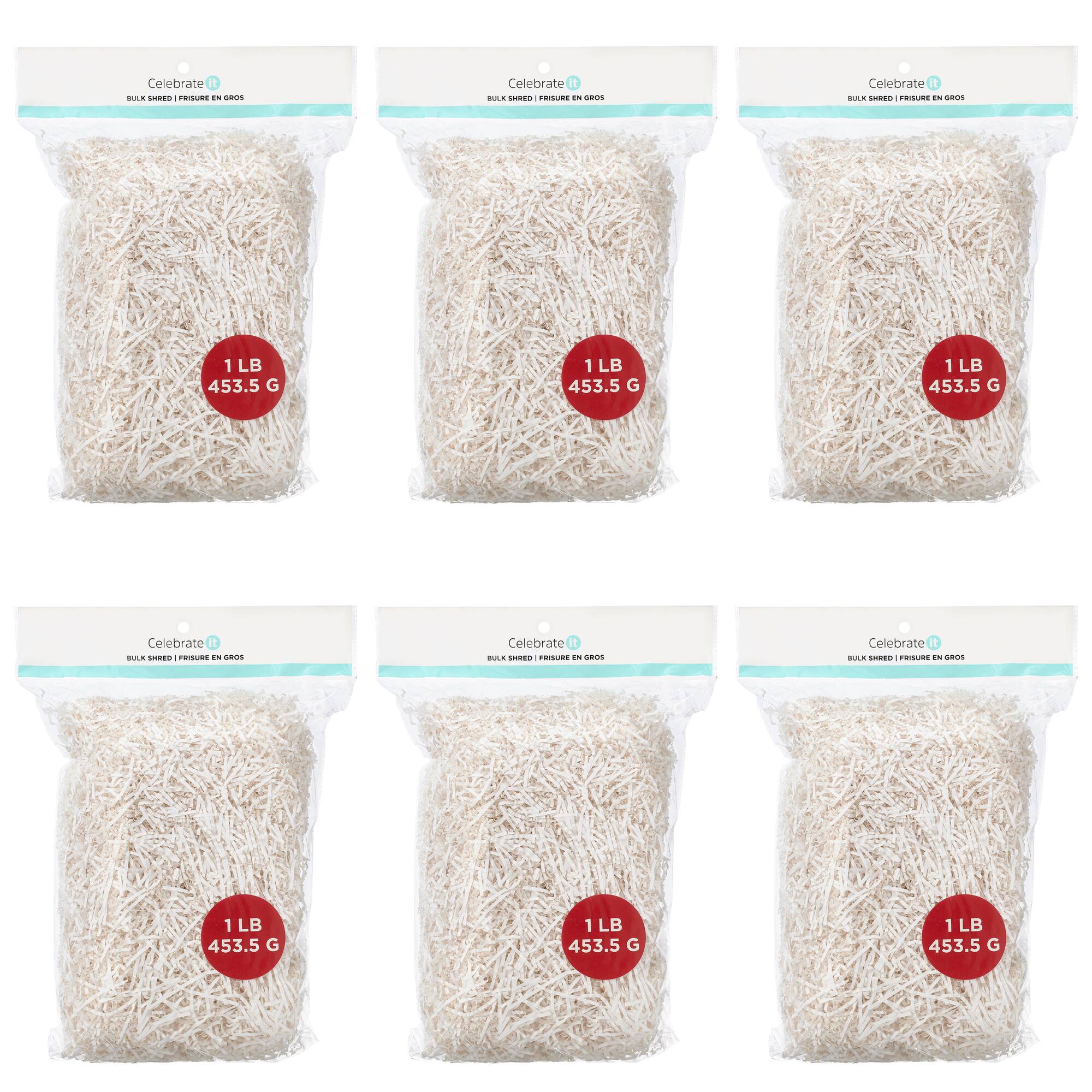 6 Pack: White Paper Shreds by Celebrate It™, 1lb.